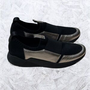 Vaneli Sport Black & Silver Slip on Shoes 10 N excellent condition